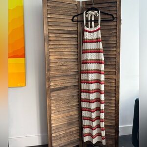 The Drop crochet  halter dress